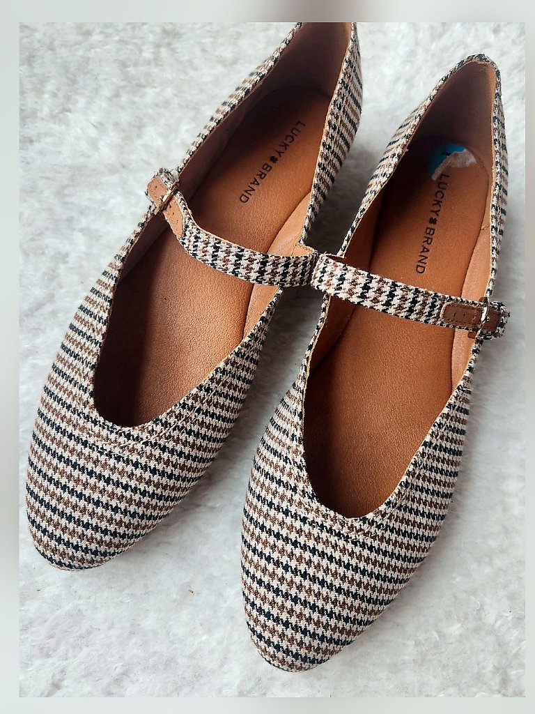 Lucky Brand Mary Jane Houndstooth Flats